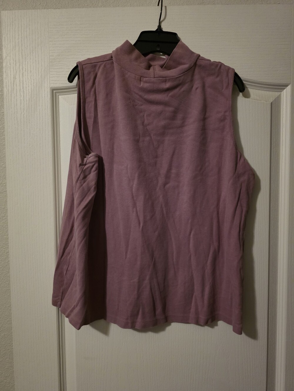 Sleeveless Mock Neck Women's Jersey Top - Mauve Pink